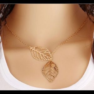 Gold leaf and silver leaf necklaces